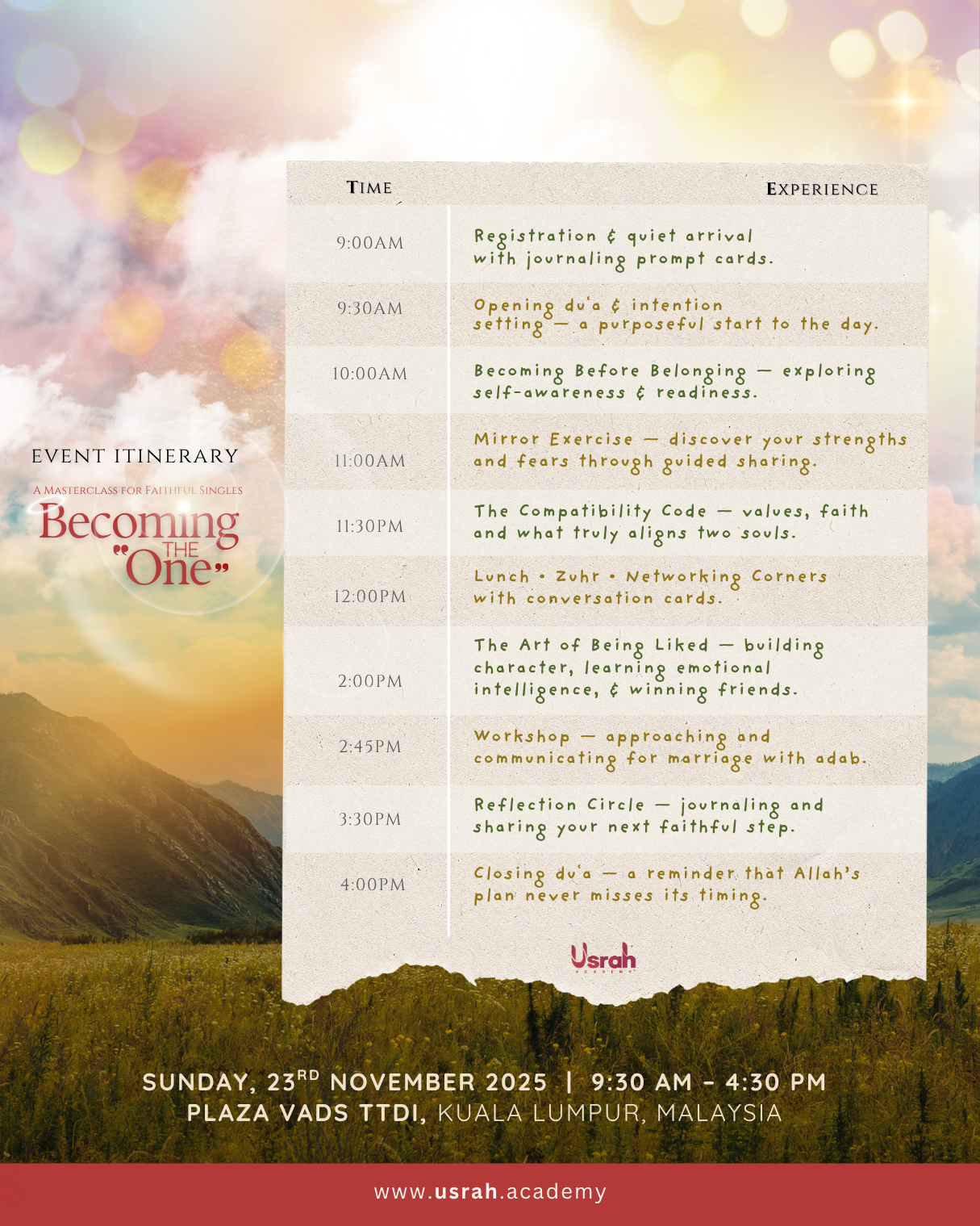 Becoming The One: A Masterclass for Muslim Singles